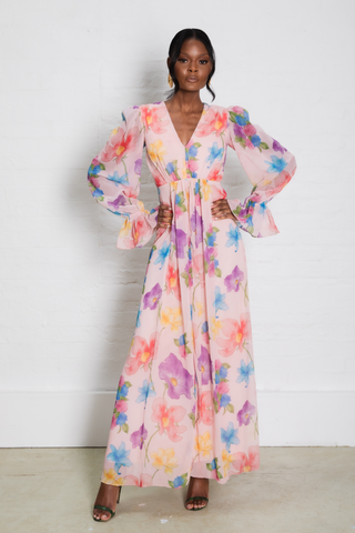 Long sleeve floral maxi summer dresses online