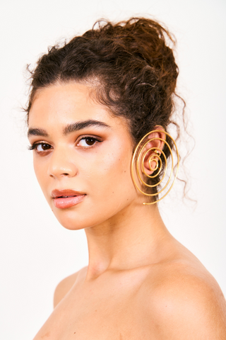 Solana Large Gold Cuff Earrings Virgos Lounge