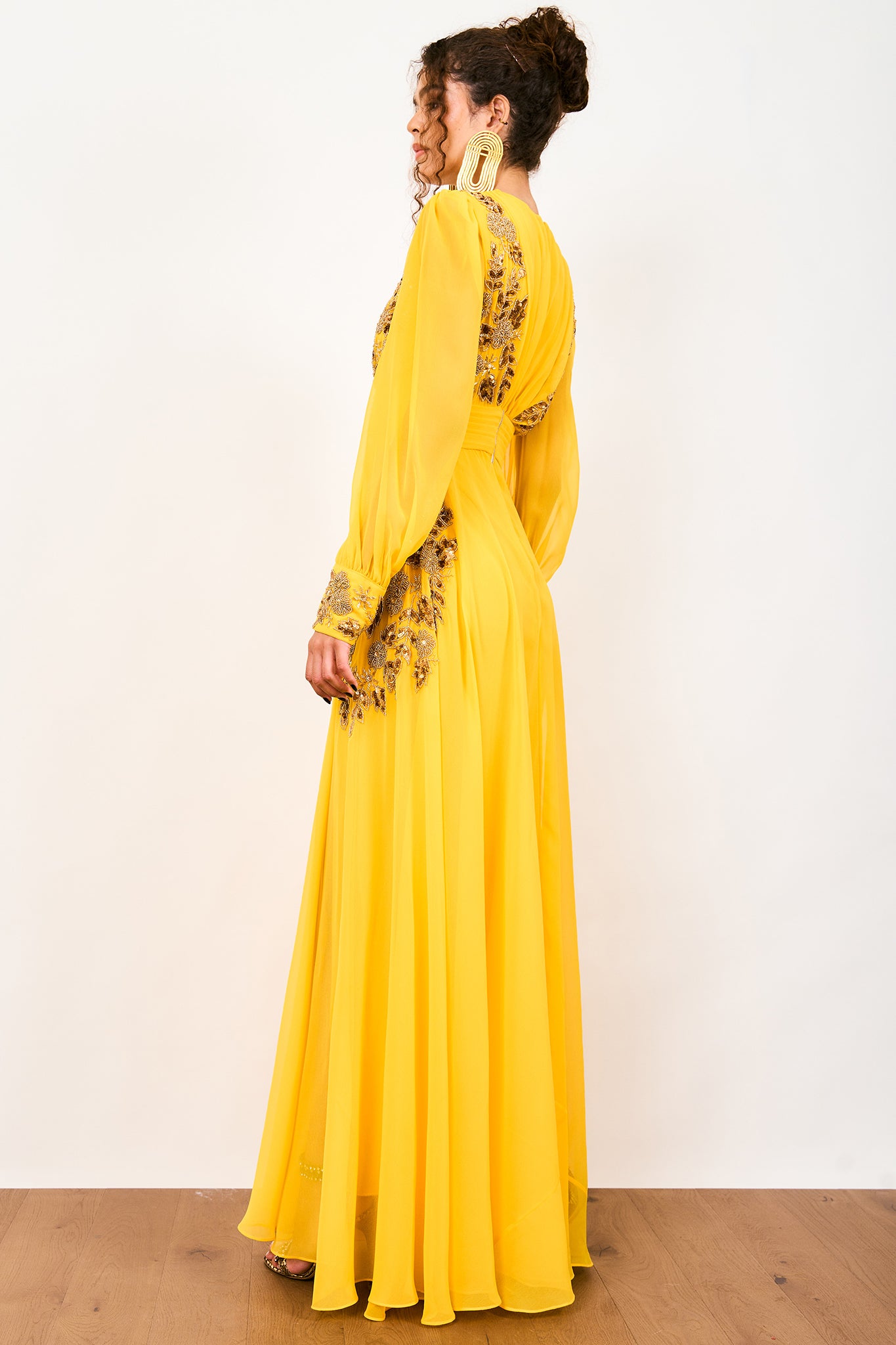 Yellow see through dress hotsell