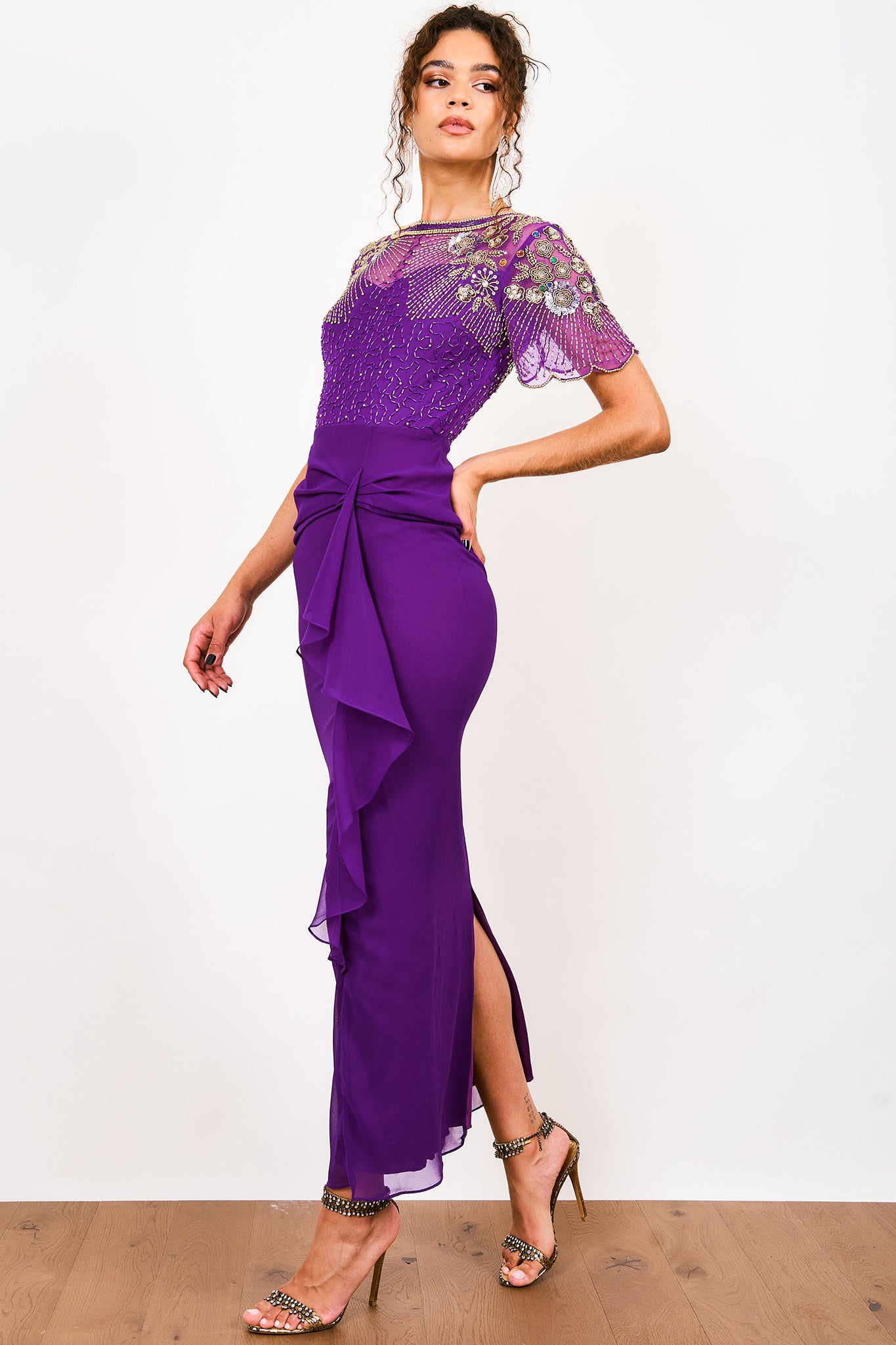 Air of romance online dusty purple maxi dress