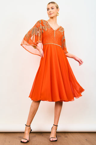 Ursula Cape Dress Orange