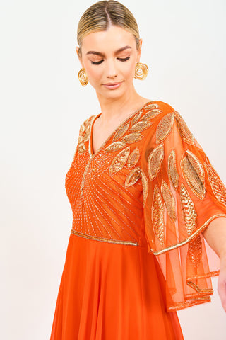 Ursula Cape Dress Orange
