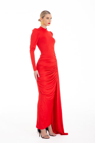 Zaina Dress in Scarlet